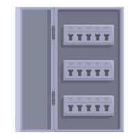 Electrical switchboard with circuit breakers controlling power supply in industrial building vector