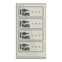 Electric control panel with switches and lights displaying different colors vector