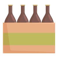 Cardboard box containing four beer bottles for delivery service vector