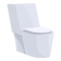 Modern toilet bowl with a comfortable seat is standing in the bathroom vector