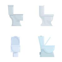 Set of modern toilet illustrations isolated on white vector