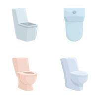 Set of modern toilet illustrations vector