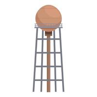 Tall water tower providing water to a small town on white background vector
