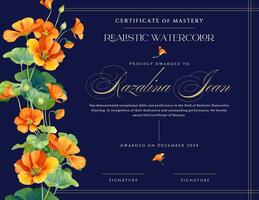 Certificate of Mastery in Realistic Painting template