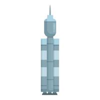 Space rocket standing on launchpad ready for take off vector