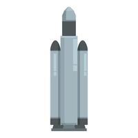 Powerful modern space rocket standing on launchpad ready for take off vector