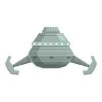 Retro alien spaceship floating with four legs extended vector