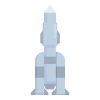 Space rocket standing on launchpad ready for take off vector