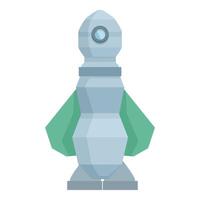 Spacecraft standing on launchpad ready for take off vector