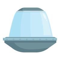 Classic ufo spaceship flying with open window illustration vector