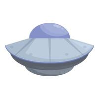 Classic ufo flying saucer from outer space with blue dome light vector
