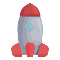 Red and grey space rocket ship taking off to explore the galaxy vector