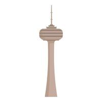Tall concrete radio tower standing tall against white background vector