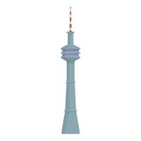 Tall telecommunication tower providing wireless connection for mobile devices vector