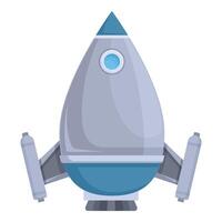 Cartoon rocket ship is floating in space vector