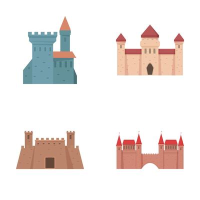 Collection of medieval castles illustrations