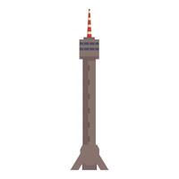 Tall radio tower standing high for broadcasting and telecommunication coverage vector