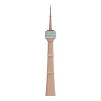 Tall telecommunication tower standing on white background vector