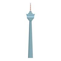 Tall and modern telecommunication tower standing high with antenna vector
