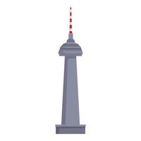 Tall telecommunication tower standing with red and white antenna vector