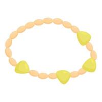 Elegant bracelet with yellow triangular gemstones alternating with round beads vector