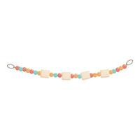 String of colorful beads and wooden squares hanging on a white background vector