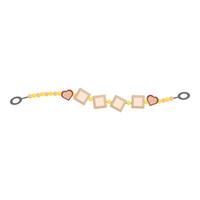 Garland with empty frames hanging on a string with beads and hearts vector