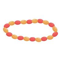 Red and gold beads forming a circle on white background vector