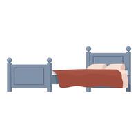 Double bed with blanket and pillows, furniture providing comfortable sleeping experience vector