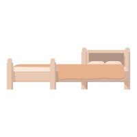 Two single beds pushed together to create a larger sleeping space vector