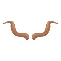Pair of brown animal horns pointing upwards representing strength vector