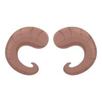 Pair of brown ram horns pointing upwards representing strength vector