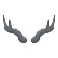 Gray moose antlers pointing up with three tines each representing wildlife vector