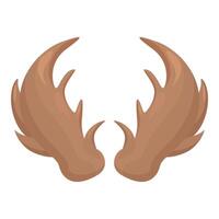 Pair of large brown moose antlers pointing upwards for hunting lodge decoration vector