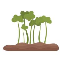 Microgreens with long stems growing from the ground up vector