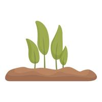 Four green sprouts growing from the ground representing new life vector