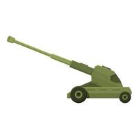 Large caliber howitzer artillery gun using wheeled chassis vector