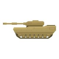 Powerful military tank standing in attack position with weapon pointed vector