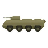 Powerful military armored personnel carrier vehicle tracked vehicle with cannon on top vector