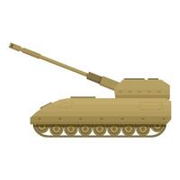 Modern self propelled howitzer artillery system on tracks side view illustration vector