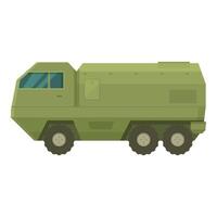 Powerful military vehicle tracked platform with camouflage paint staying on position vector