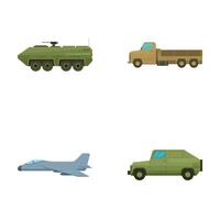 Set of military and utility vehicle illustrations vector