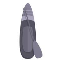 Gray paddle board with paddle for sup surfing standing on white background vector