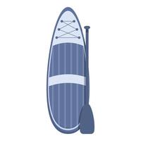 Blue surfboard for sup surfing with paddle standing on white background vector