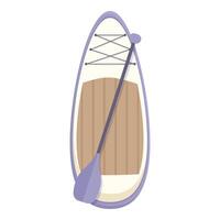 Modern paddle board with paddle isolated on white background for sup surfing vector