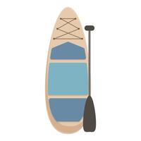 Paddle board standing up with paddle for water recreation and sport vector
