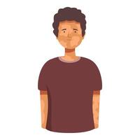 Young man with vitiligo skin condition smiling confidently showing pigmentation loss patches vector