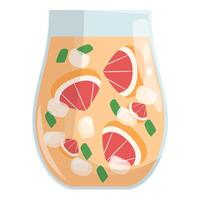 Refreshing summer drink with grapefruit slices and ice cubes floating in a pitcher vector