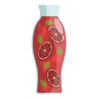 Refreshing summer sangria with sliced oranges and mint leaves in glass pitcher vector