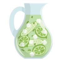 Refreshing summer drink made with cucumber and lime vector